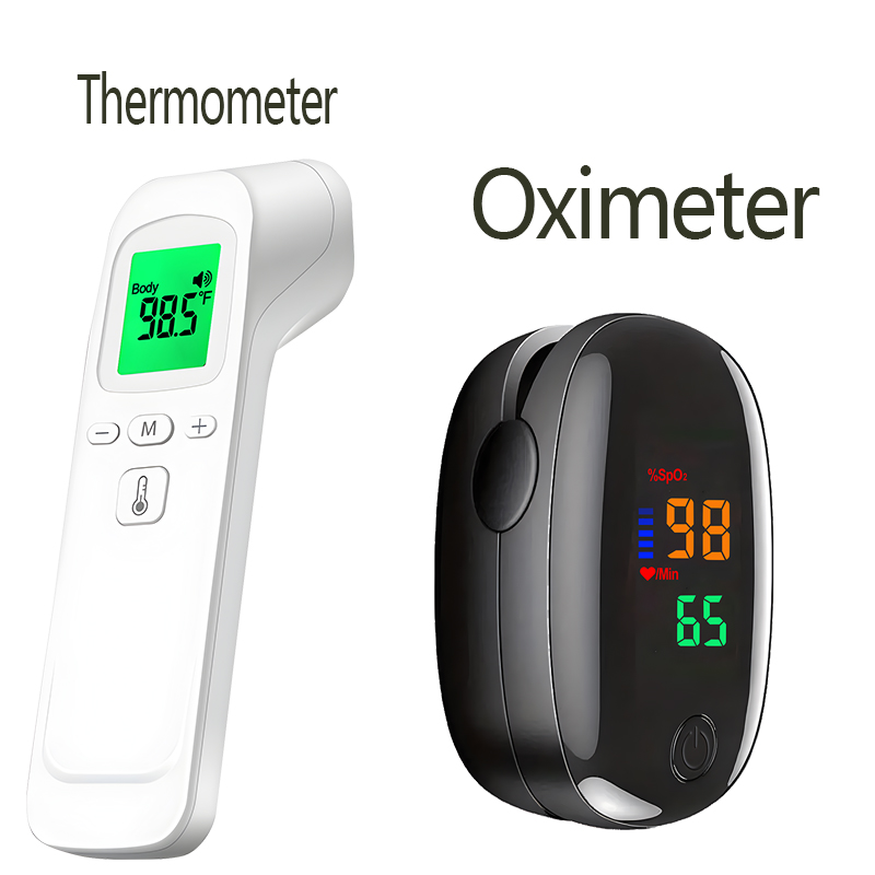 Pulse Oximeter - เครื่องวัดอุณหภูมิหน้าผากแบบอินฟราเรดไม่สัมผัส วัดอุณหภูมิเป็นเซลเซียสและฟาเรนไฮต์ แบบมือถือ อิเล็กทรอนิกส์ ปืนวัดอุณหภูมิอินฟราเรด เครื่องวัดออกซิเจนในเลือดแบบปลายนิ้วสำหรับการแพทย์