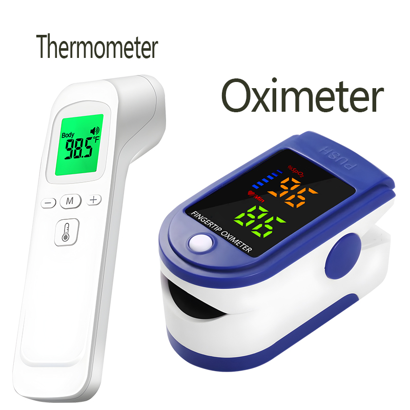 Pulse Oximeter - เครื่องวัดอุณหภูมิแบบไม่สัมผัส IR วัดอุณหภูมิร่างกายได้อย่างรวดเร็ว เครื่องวัดไข้แบบดิจิตอล หรือ เครื่องวัดออกซิเจนในเลือดแบบพกพาที่ปลายนิ้ว