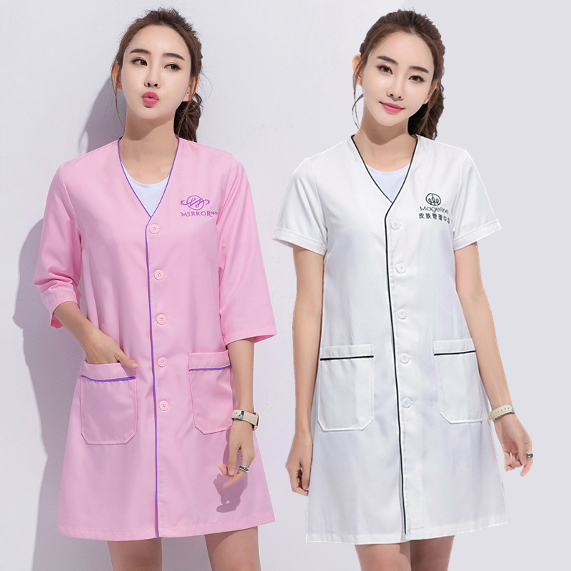 Medical Lab Management - เสื้อผ้าทำงานดูแลผิว ชุดทำงานสีขาวสำหรับผู้หญิง ชุดทำงานเสริมสวย ชุดช่างเสริมสวย ชุดทำงานร้านทำผม ชุดทำงานสปา