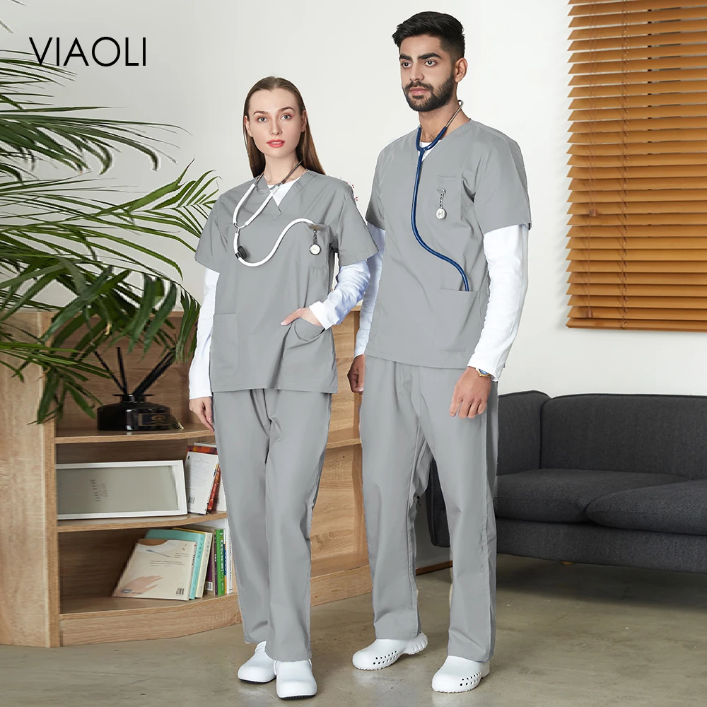 Medical Lab Coat - สัตว์เลี้ยงสัตวแพทย์ทำงานทางการแพทย์ชุด Unisex คลินิกทันตกรรมคลินิกพยาบาล2ชิ้นขายส่งคุณภาพสูงขัดเสื้อผ้า