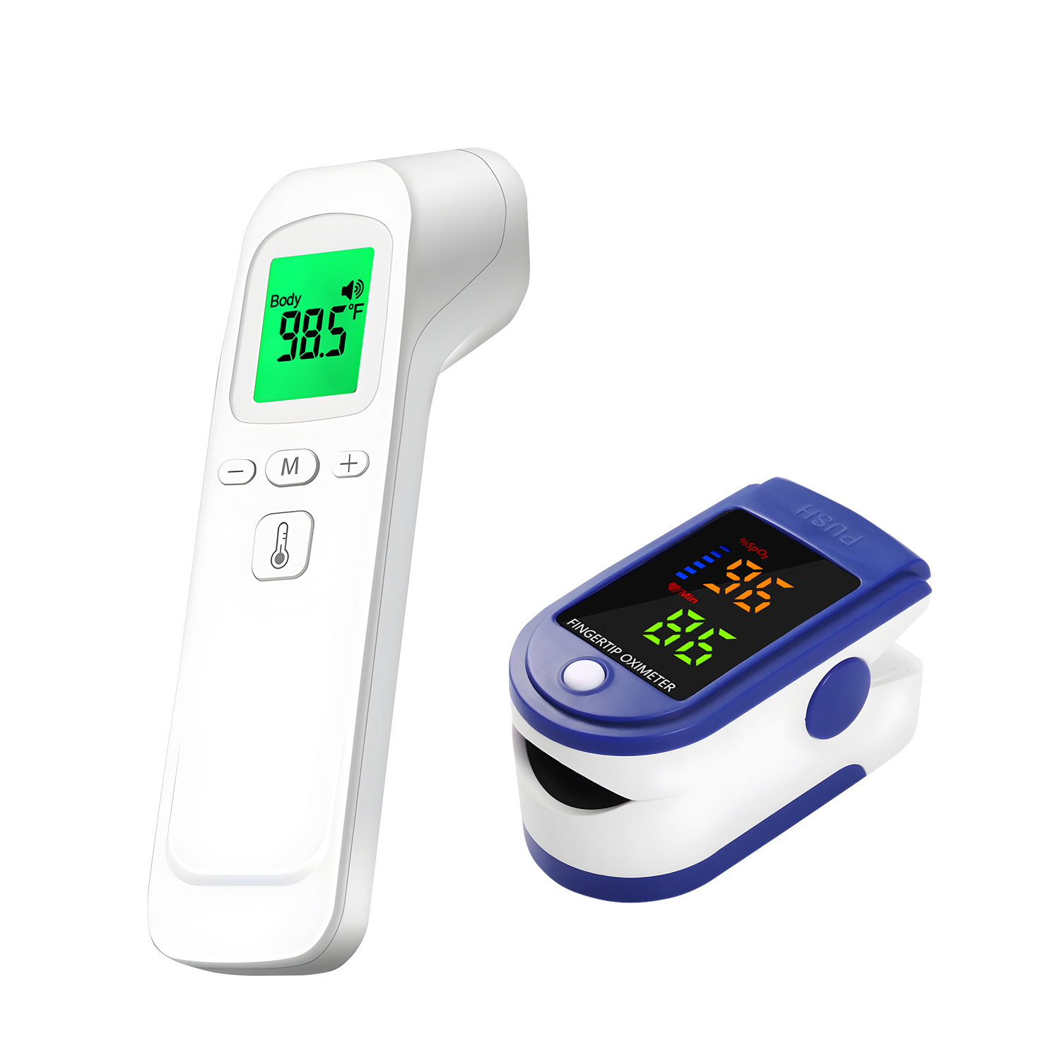 Pulse Oximeter - เครื่องวัดออกซิเจนในเลือด เครื่องวัดอุณหภูมิอินฟราเรดสำหรับวัดไข้ เครื่องวัดอุณหภูมิทางการแพทย์สำหรับใช้ในบ้าน แบบดิจิตอล สำหรับทารกและผู้ใหญ่ แบบไม่สัมผัส