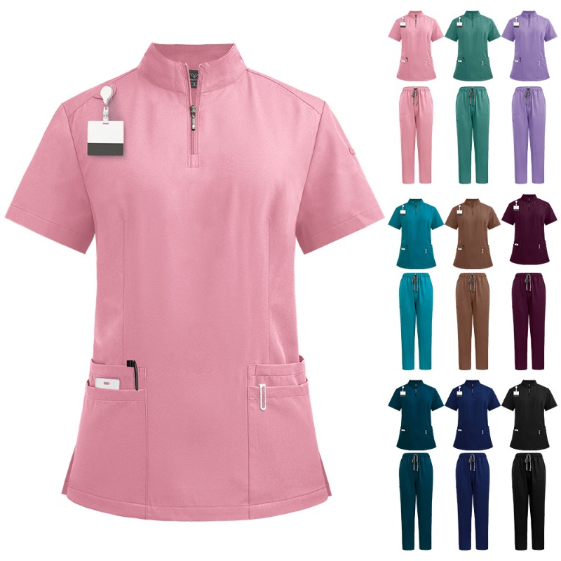 ชุดแพทย์แบบมีซิปคอตั้ง ดีไซน์เ - Medical Lab Coat บทวิจารณ์และราคา