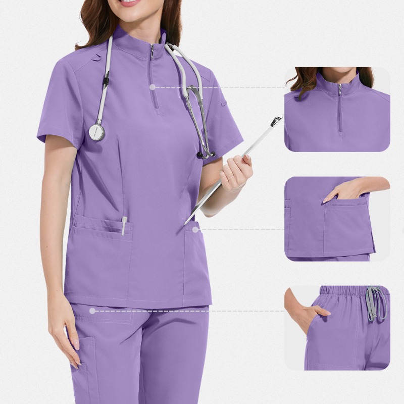 ชุดแพทย์แบบมีซิปคอตั้ง ดีไซน์เ - Medical Lab Coat บทวิจารณ์และราคา