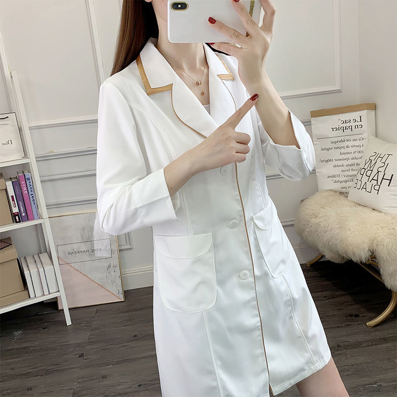 ชุดเครื่องแบบความงามสั้นสีขาวช - Medical Lab Coat บทวิจารณ์และราคา