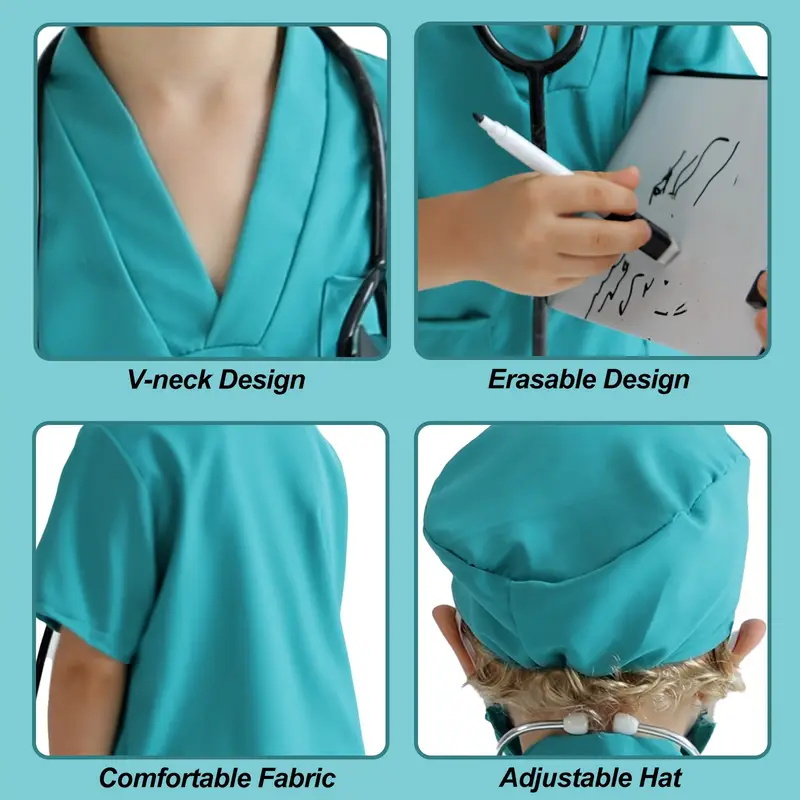 7PCS เด็กหมอพยาบาลคอสเพลย์ชุดเ - Medical Lab Coat บทวิจารณ์และราคา