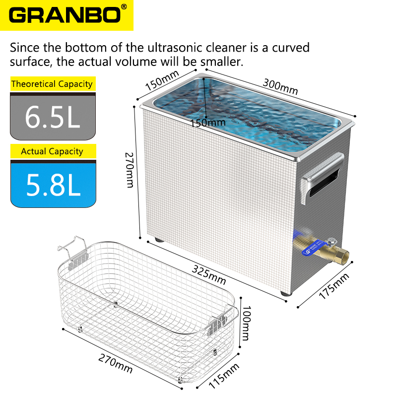 Granbo 6L 180W 40KHz Ultrasoni - Ultrasonic Cleaner Lab บทวิจารณ์และราคา