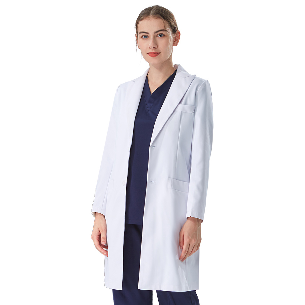 เสื้อกาวน์แพทย์สีขาว คอปก ดีไซ - Medical Lab Coat บทวิจารณ์และราคา