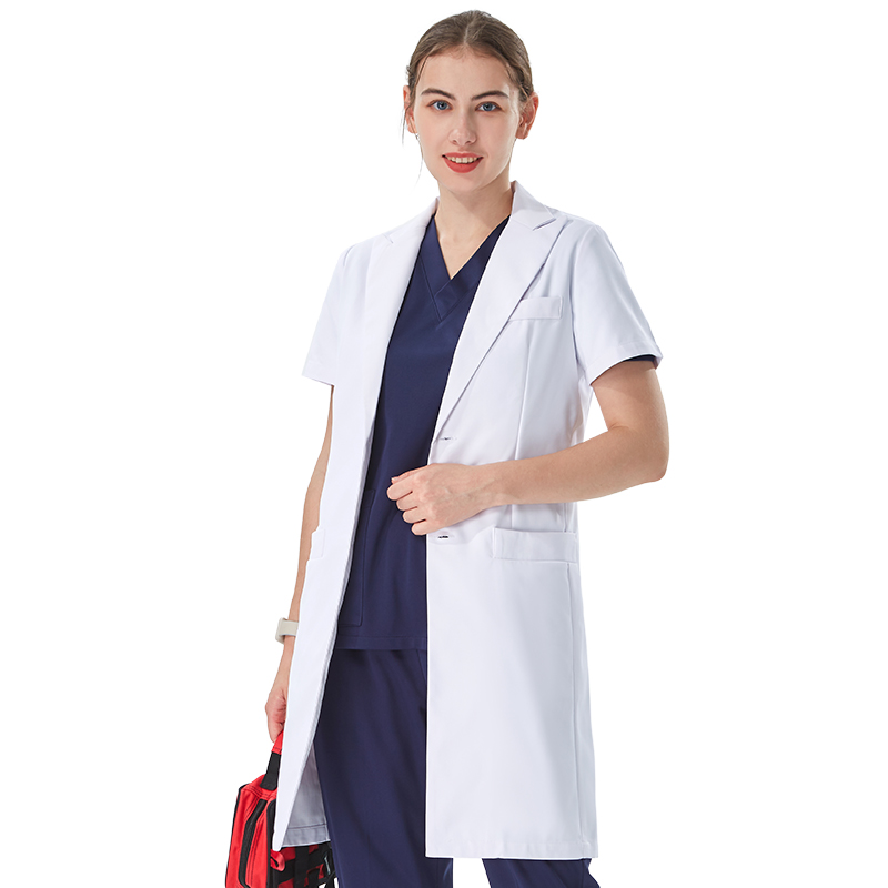 เสื้อกาวน์แพทย์สีขาว คอปก ดีไซ - Medical Lab Coat บทวิจารณ์และราคา