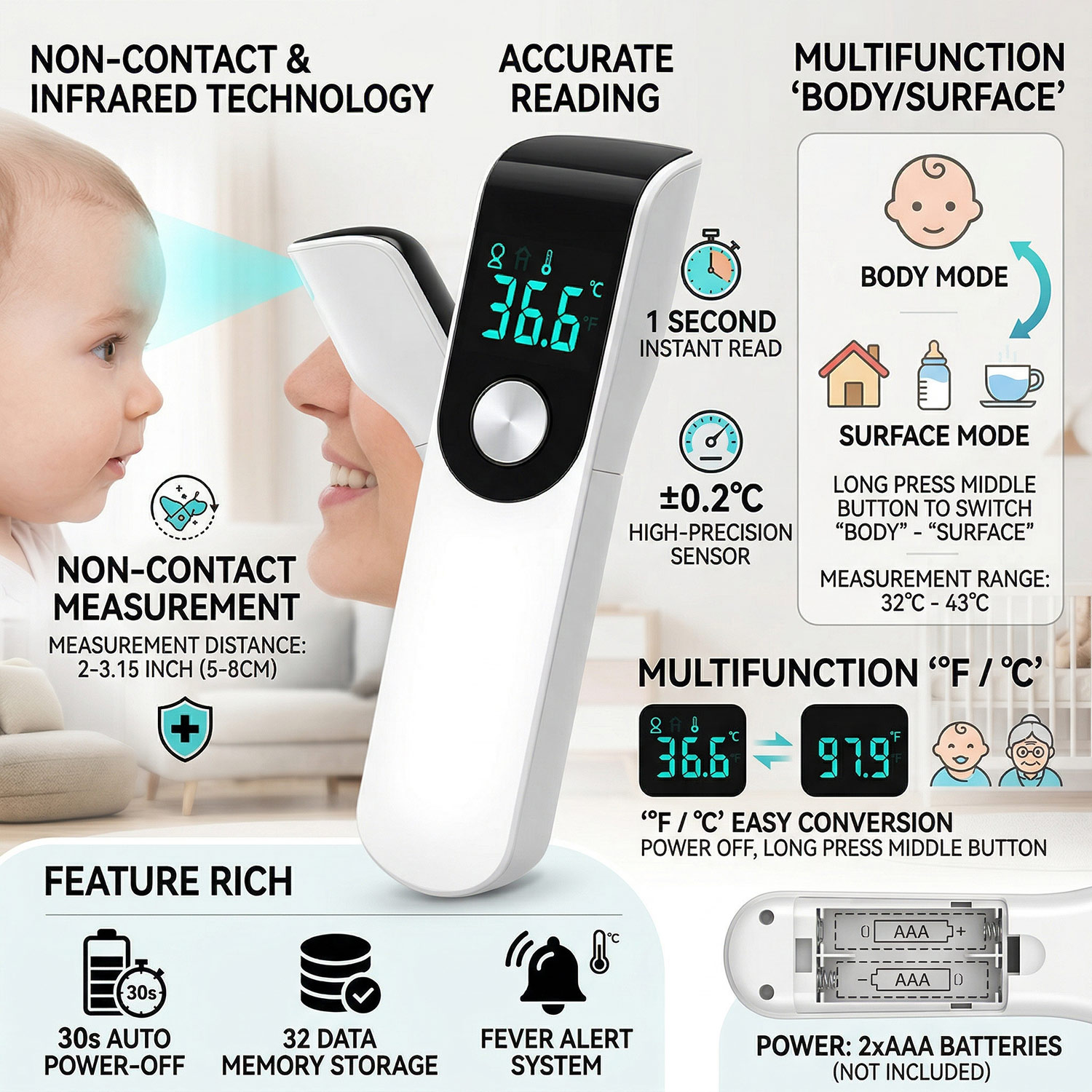 เครื่องวัดอุณหภูมิหน้าผากทางกา - Pulse Oximeter บทวิจารณ์และราคา